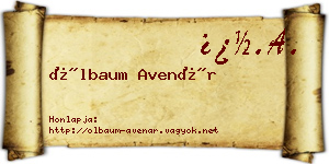 Ölbaum Avenár névjegykártya
